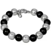 Amello Armband Keramik Kugeln schwarz Damen Edelstahlschmuck ESAX12S