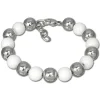 Amello Armband Keramik Kugeln weiß Damen Edelstahlschmuck ESAX12W