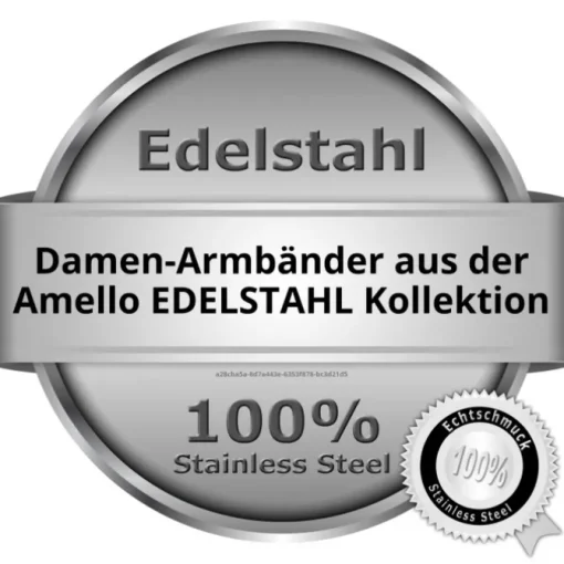 Amello Armband Keramik Kugeln weiß Damen Edelstahlschmuck ESAX12W