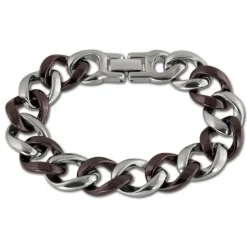 Amello Armband Keramik Panzer rotbraun Damen Edelstahlschmuck ESAX18N0