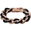 Amello Armband Keramik Panzer schwarz rosevergoldet Edelstahlschmuck ESAX22S8