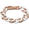 Amello Armband Keramik Panzer weiß rosevergoldet Edelstahlschmuck ESAX20W8