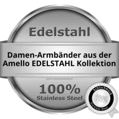 Amello Armband Keramik Panzer schwarz rosevergoldet Edelstahlschmuck ESAX22S8