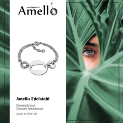 Amello Armband Keramik Round weiß Damen Edelstahlschmuck ESAX13W