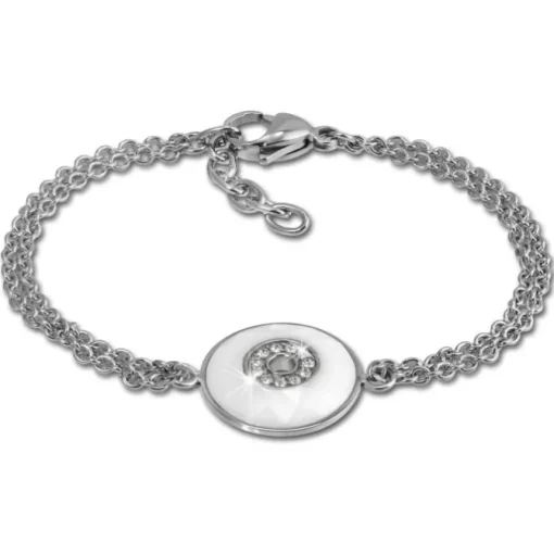 Amello Armband Keramik Rund weiß Zirkonia Damen Edelstahlschmuck ESAX29W8
