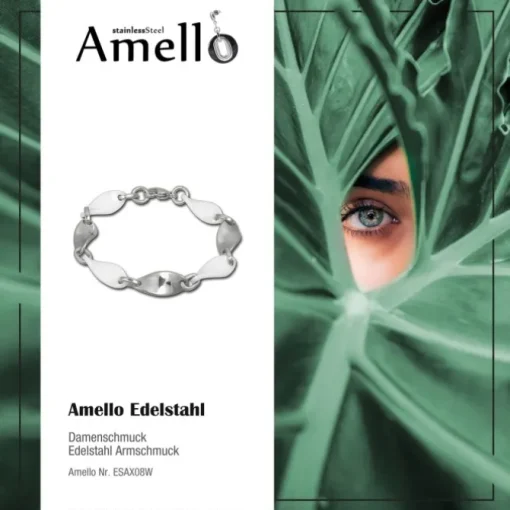 Amello Armband Keramik Welle weiß Damen Edelstahlschmuck ESAX08W
