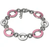 Amello Armband Oval Emaille rosa/weiß Damen Edelstahlschmuck ESAG01P