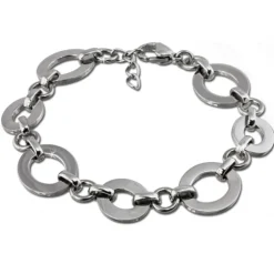 Amello Armband Oval Emaille blau/weiß Damen Edelstahlschmuck ESAG01B
