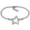 Amello Armband Stern Zirkonia weiß 18,5cm Damen Edelstahlschmuck ESAX23W8