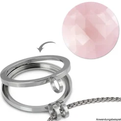 Amello Coin Acryl 30mm rosa für Coinsfassung Edelstahlschmuck ESC708A