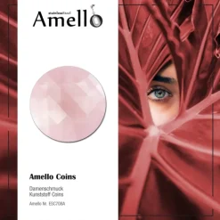Amello Coin Acryl 30mm rosa für Coinsfassung Edelstahlschmuck ESC708A