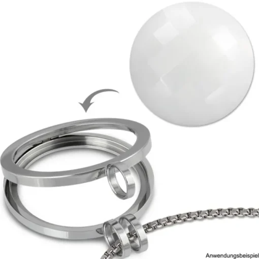 Amello Coin Acryl weiß für Coinsfassung Edelstahlschmuck ESC708W