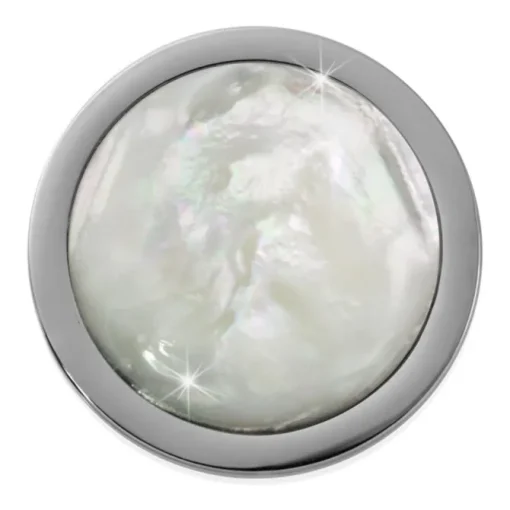 Amello Coin Muschel Perlmutt für Coinsfassung 25mm Edelstahlschmuck ESC741W