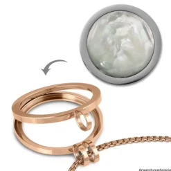 Amello Coin Muschel Perlmutt für Coinsfassung 25mm Edelstahlschmuck ESC741W