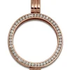 Amello Coinfassung 30mm Kettenanhänger rose Zirkonia Edelstahlschmuck ESC005W