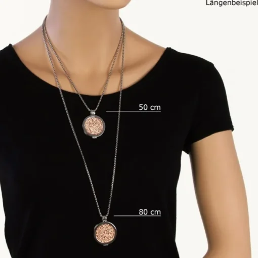 Amello Coinfassung 30mm Kettenanhänger rose Zirkonia Edelstahlschmuck ESC005W