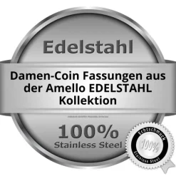 Amello Coinfassung 30mm Kettenanhänger rose Zirkonia Edelstahlschmuck ESC005W