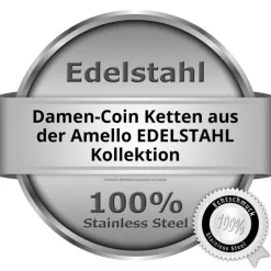 Amello Coinkette Edelstahlkette 80cm silber glänzend Edelstahlschmuck ESC102J