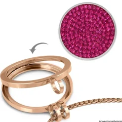 Amello Coins Fassung 30mm Kettenanhänger rosegold Edelstahlschmuck ESC001E