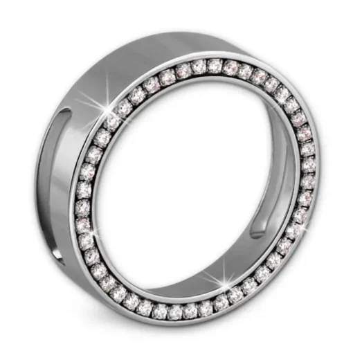 Amello Coinsfassung 25mm Edelstahl für Armband Zirkonia Stahlschmuck ESC081W