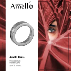 Amello Coinsfassung 25mm Edelstahl glanz für Armband Stahlschmuck ESC080J