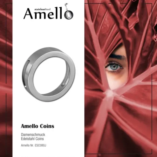 Amello Coinsfassung 25mm Edelstahl glanz für Armband Stahlschmuck ESC080J