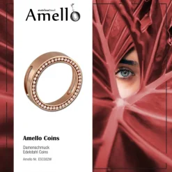 Amello Coinsfassung 25mm Edelstahl für Armband Zirkonia Stahlschmuck ESC082W