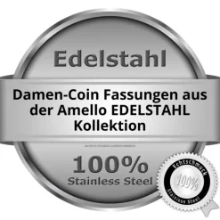 Amello Coinsfassung 30mm Edelstahl für Armband Zirkonia Stahlschmuck ESC021W