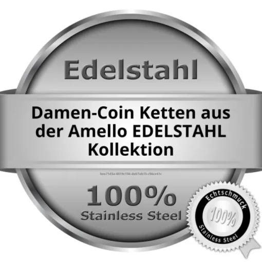 Amello Coinskette Edelstahl-Kette 80cm geschwärzt Edelstahlschmuck ESC102S