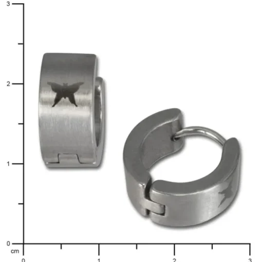 Amello Creole Edelstahl matt Damen Ohrring Schmetterling ESO518M