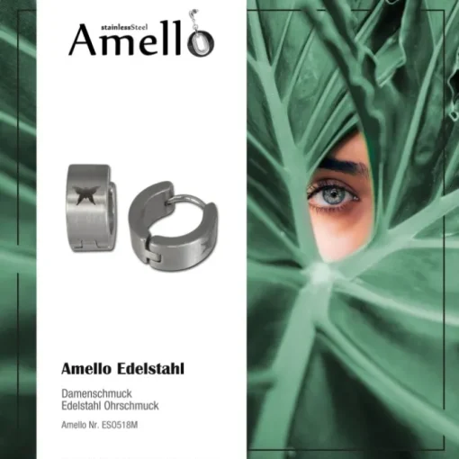 Amello Creole Edelstahl matt Damen Ohrring Schmetterling ESO518M