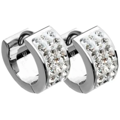Amello Creole Edelstahl Zirkonia weiß Damen Ohrring ESOS01W