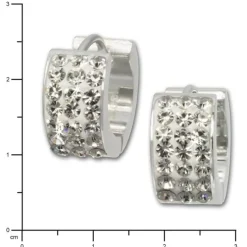 Amello Creole Edelstahl Zirkonia weiß Damen Ohrring ESOS01W