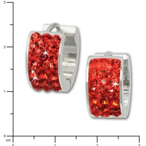 Amello Creole Edelstahl Zirkonia rot Damen Ohrring ESOS01R