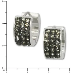 Amello Creole Edelstahl Zirkonia grau Damen Ohrring ESOS01K