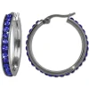 Amello Creole 30mm Edelstahl Zirkonias blau Damen Ohrring ESOS04B
