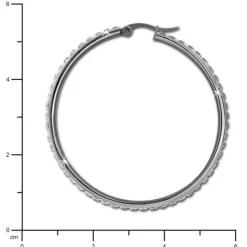 Amello Creole 50mm Edelstahl Zirkonias weiß Ohrring ESOS05W