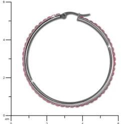 Amello Creole 50mm Edelstahl Zirkonias rosa Ohrring ESOS05A