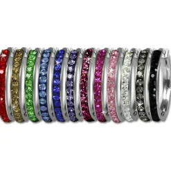 Amello Creole 30mm Edelstahl Zirkonias weiß Ohrring ESOS04W