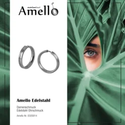 Amello Creole 40mm matt/glanz Edelstahl Zirkonias Ohrring ESOS814