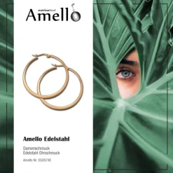 Amello Creole 40mm rose Edelstahl Damen Ohrring ESOS74E