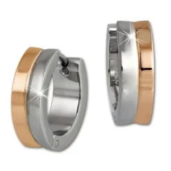 Amello Creole 16mm rose/glanz Edelstahl Ohrring Stainless Steel ESOS97T