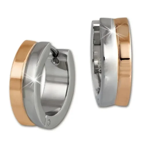 Amello Creole 16mm rose/glanz Edelstahl Ohrring Stainless Steel ESOS97T
