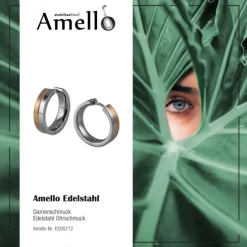 Amello Creole 25mm rose/glanz Edelstahl Ohrring ESOS712