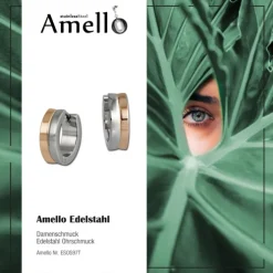 Amello Creole 16mm rose/glanz Edelstahl Ohrring Stainless Steel ESOS97T