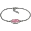 Amello Edelstahl Armband Oval 18cm rosa Damen Stahlschmuck ESAS01A