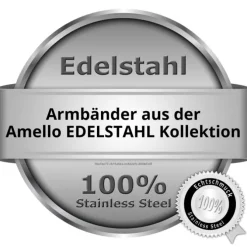 Amello Edelstahl Armband Oval 18,5cm bis 22cm Unisex Stahlschmuck ESAS71J