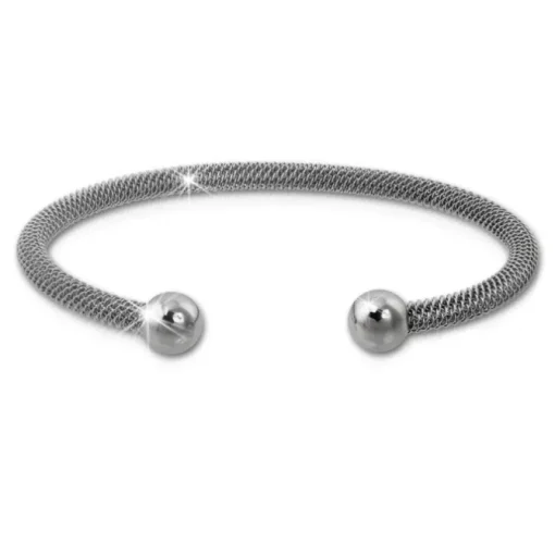 Amello Edelstahl Armreifen Geflecht Damen Armspange Stahlschmuck ESAS55J