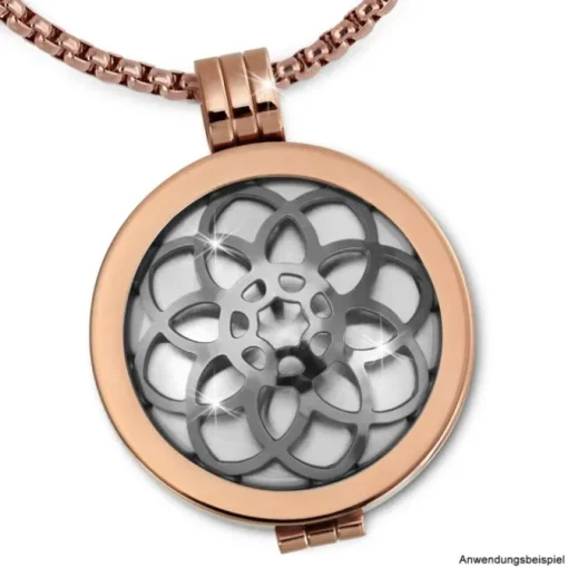 Amello Edelstahl Coin Blume 25mm für Coinsfassung Edelstahlschmuck ESC630J