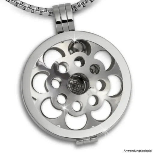 Amello Edelstahl Coin Blume klingend für Coinsfassung Stahlschmuck ESC527J